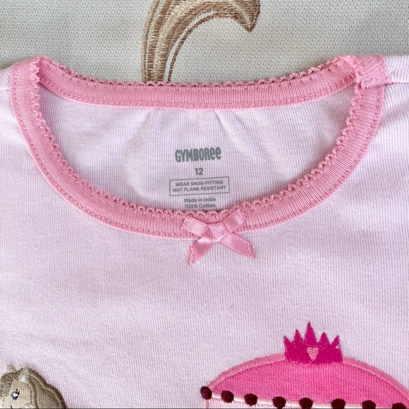 Gymboree Girls Pink Pajama Set Royal Castle Pattern NWT Size 12 - Picture 5 of 7